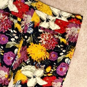 Anthropologie elevenses Floral Cropped Pants size 10
